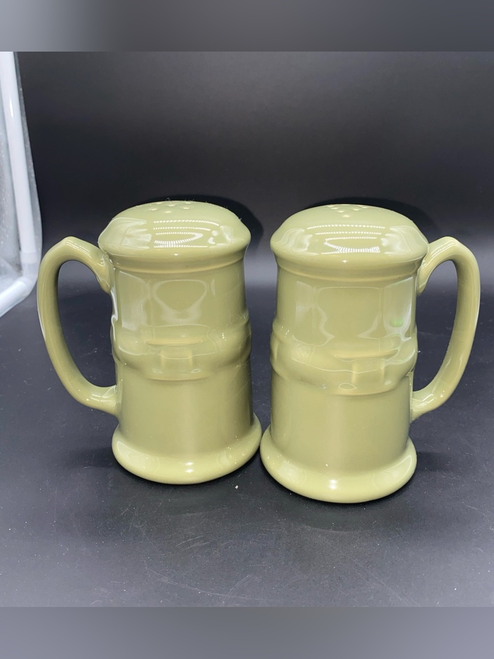 Sage Green Longaberger Salt And Pepper Shakers
